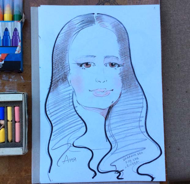  шарж Ани на свадьбе в Riviera