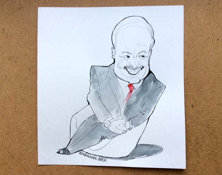 Карикатуры на Лукашенко, шаржи на Лукашенко, Отличное настроение, шаржист Михаил Шабалин, шаржист Мишель