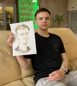 Валерий сдержан в эмоциях, шаржист Михаил Шабалин, шаржист Мишель, Минск