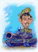 дружеский шарж офицера на танке на 23 февраля