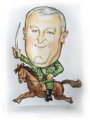 смешной шарж офицера на коне на 23 февраля